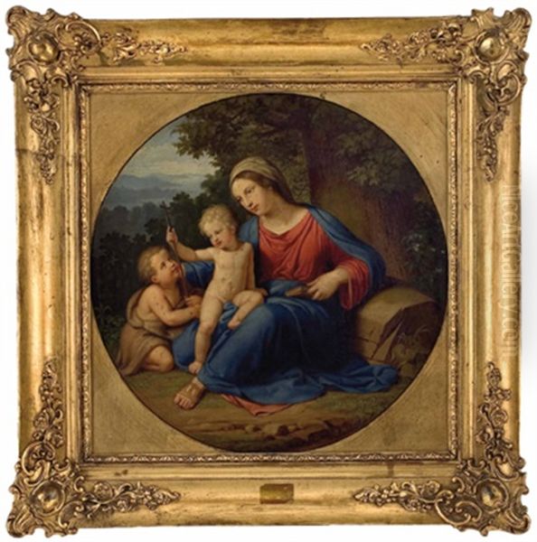 Hl. Maria Mit Jesus Und Johannesknaben Oil Painting by Josef Arnold the Elder