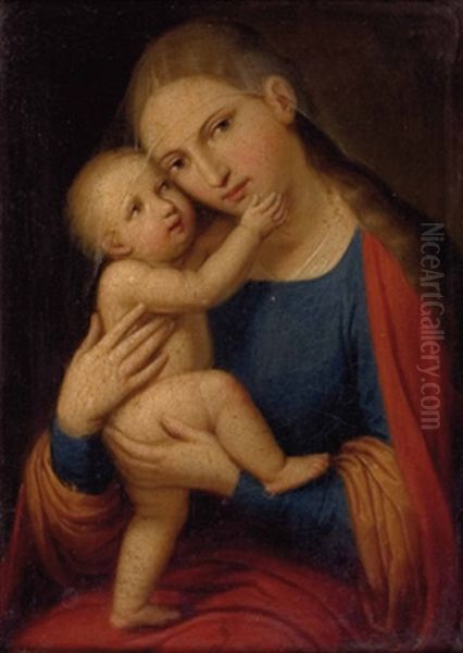 Madonna Mit Kind (after Lukas Cranach) Oil Painting by Josef Arnold the Elder