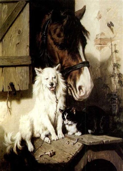 Best Friends Oil Painting by Carl Johann Arnold