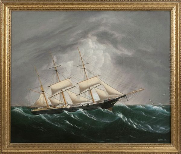 Edward Everard Arnold, Louisiana, Circa 1822-1866, An American Three-masted Ship With, Oil On Canvas, 25 X 30