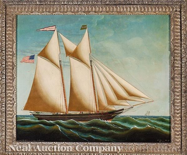 The Two-masted Schooner Alexander Blue, Captain George B. Murray Oil Painting by Edward Arnold