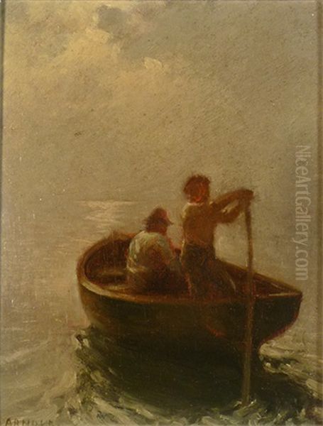 Scullers Oil Painting by Frank Mcintosh Arnold