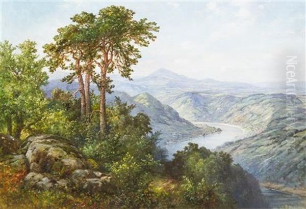 Elbtal Bei Salesel Mit Dubitzer Berg-kirche Oil Painting by Friedrich Arnold