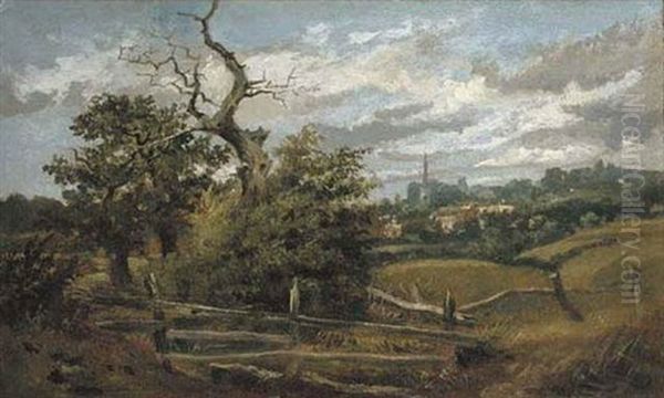 A View Of Hampstead Heath Looking Towards Cannon Place Oil Painting by Harriet Arnold