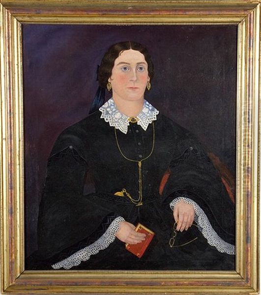 Portrait Of A Woman (mrs. Gillings) Oil Painting by John James Trumbull Arnold