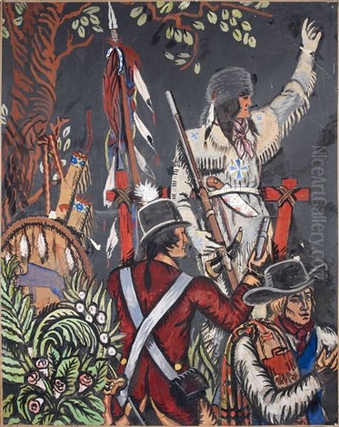 Les Indiens D'amerique Oil Painting by Guy Arnoux