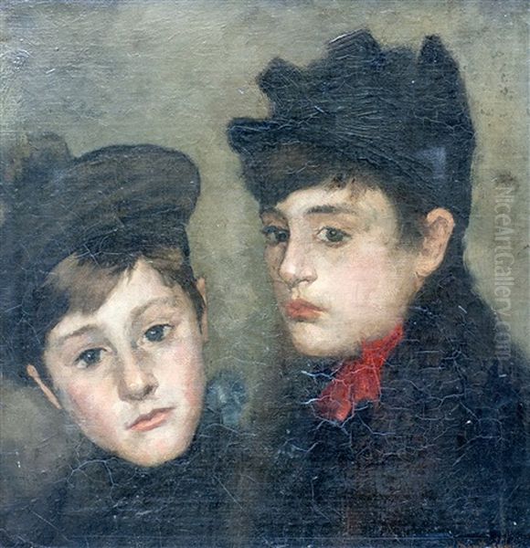 Portret Van Mies En Anna Lammen Oil Painting by Floris Arntzenius