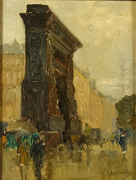 Vue A Paris Oil Painting by Floris Arntzenius