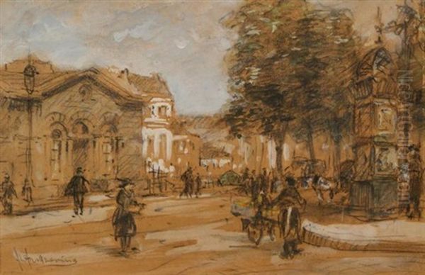 Street Oil Painting by Floris Arntzenius