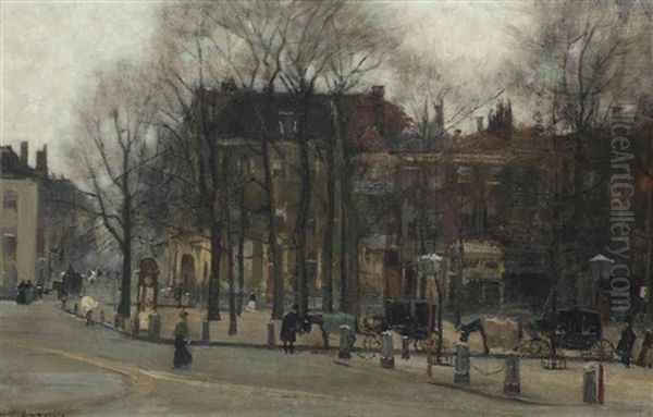 Korte Voorhout And The Lange Vijverberg, The Hague Oil Painting by Floris Arntzenius