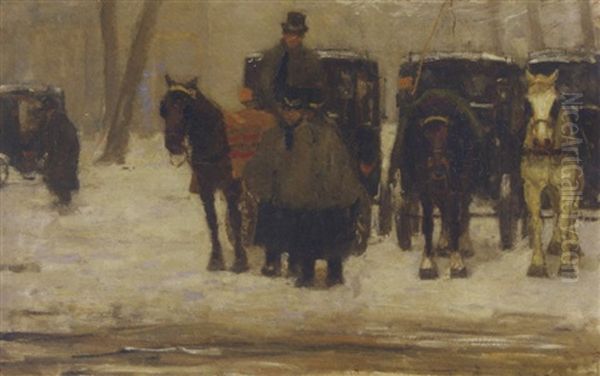 Huurrijtuigen Oil Painting by Floris Arntzenius