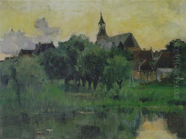 Gezicht Op Hattem Oil Painting by Floris Arntzenius