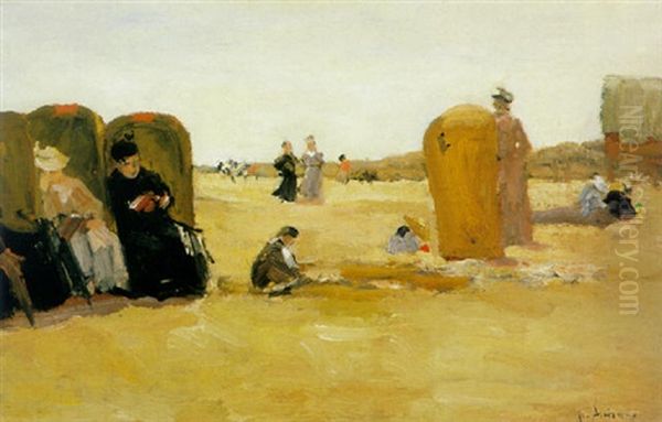 At The Beach Oil Painting by Floris Arntzenius