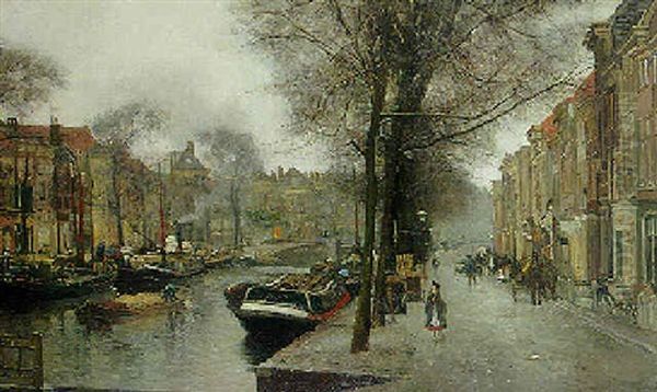 The Bierkade, The Hague Oil Painting by Floris Arntzenius