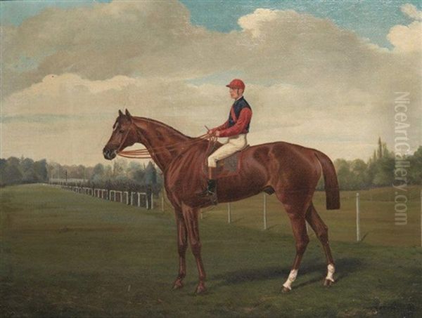 Le Crack Et Le Jockey Sur Le Champ De Course Oil Painting by George Arnull