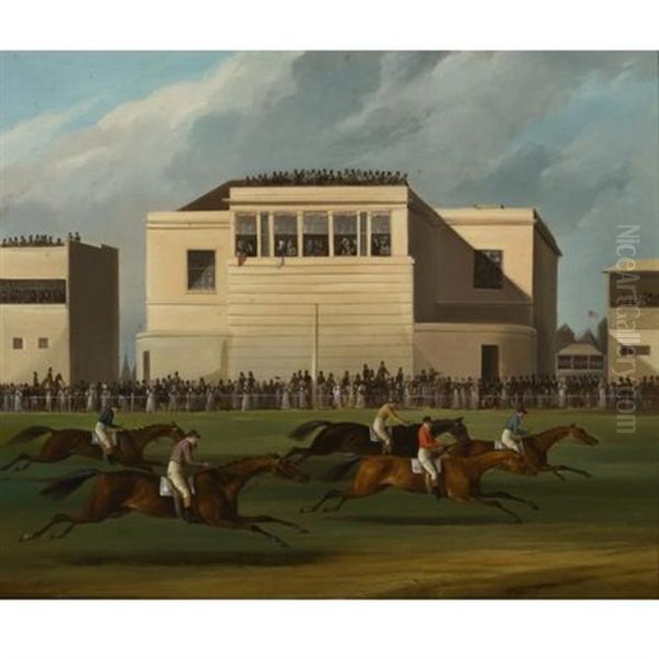 Ascot Races, Coming In Oil Painting by George Arnull