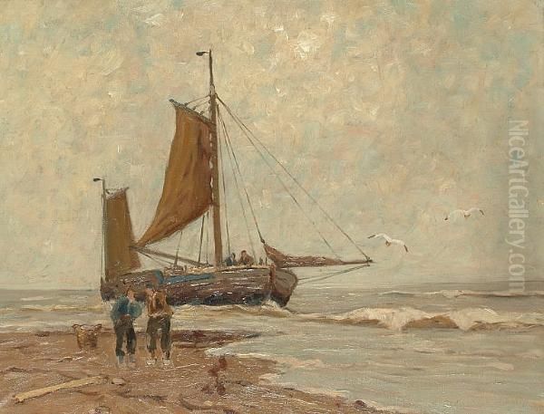 Low Tide Oil Painting by Otto Ackermann