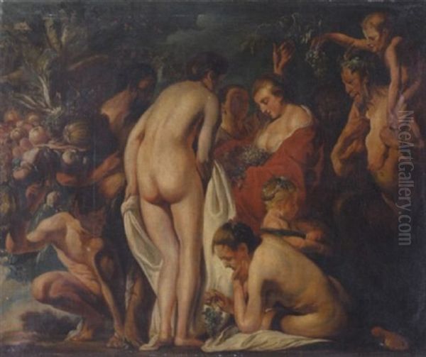 Bacchanal Oil Painting by Otto Arpke