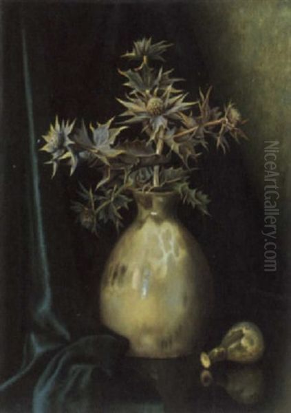 Stilleben Mit Distel In Einer Vase Oil Painting by Bernardus Arps