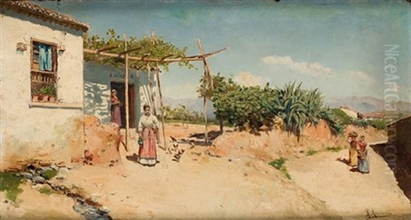 Escena Rural En El Camino Oil Painting by Ricardo Arredondo Calmache