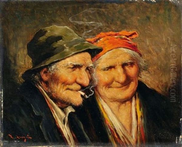 Les Noces D'or (pair) Oil Painting by Roman Arregui