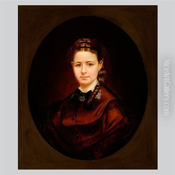 Portrait Of A Young Woman Oil Painting by Fortunato Arriola