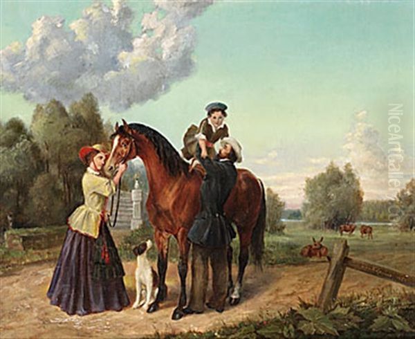 Efter Ridfarden Oil Painting by Johan Georg Arsenius