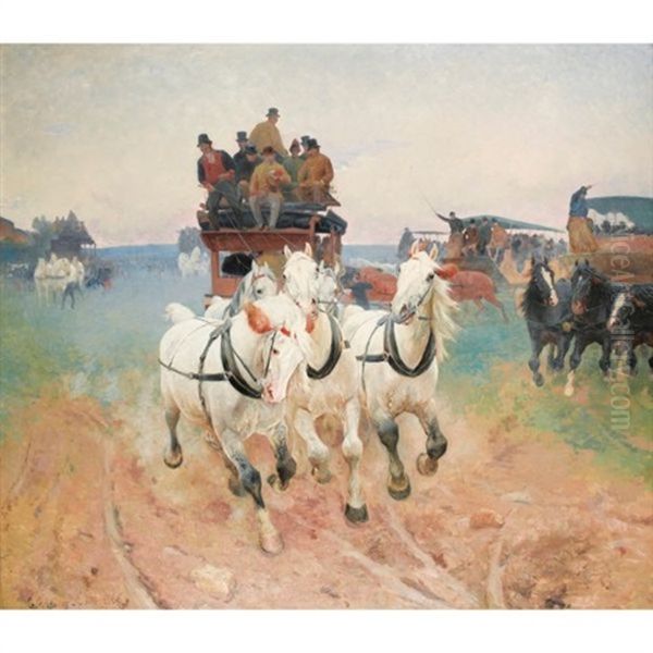 Retour Des Courses Oil Painting by Karl Georg Arsenius