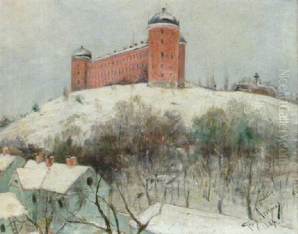 Uppsala Slott I Sno Oil Painting by Karl Georg Arsenius