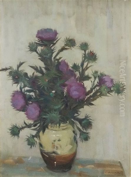 Thistles Oil Painting by Constantin Artachino