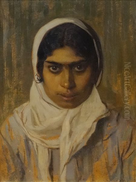 Gipsy Portrait Oil Painting by Constantin Artachino