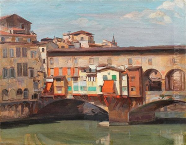 Ponte Vecchio (florenta) Oil Painting by Constantin Artachino