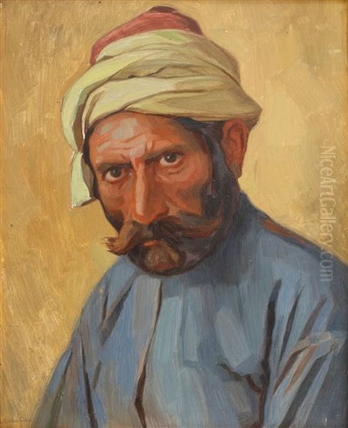 Turkish Man Oil Painting by Constantin Artachino