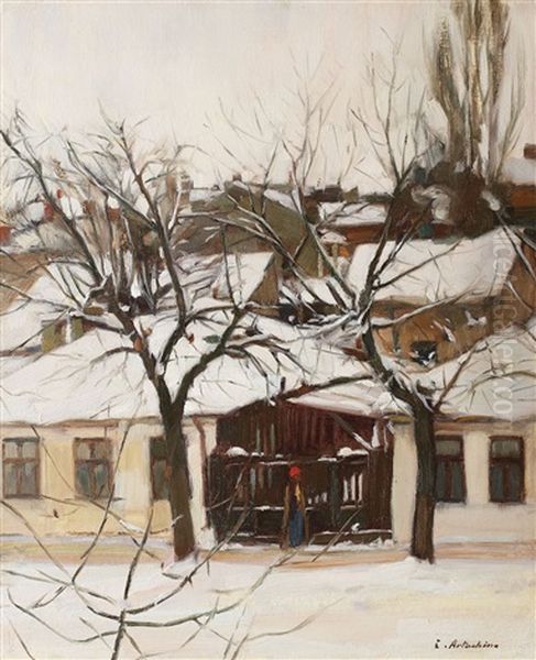 Winter Landscape Oil Painting by Constantin Artachino