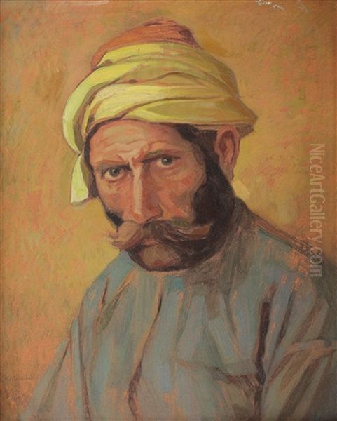 Turkish Man Oil Painting by Constantin Artachino