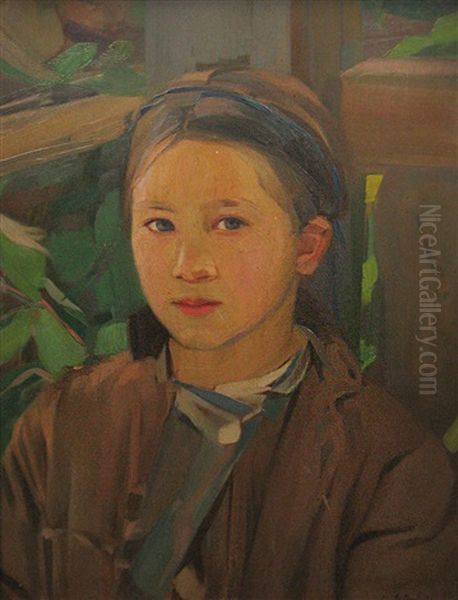 Girl Portrait Oil Painting by Constantin Artachino