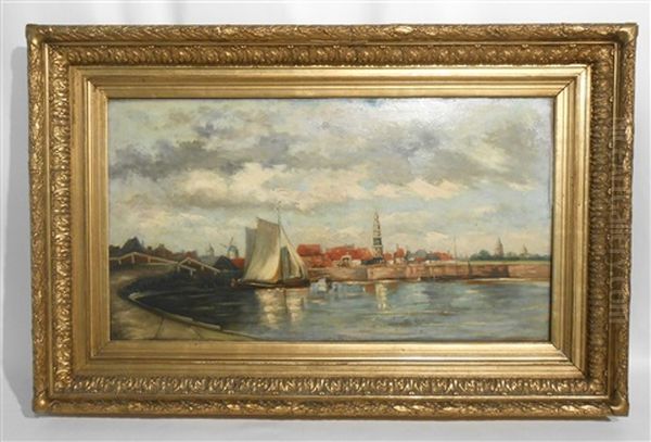 Port En Hollande Oil Painting by Louis Artan De Saint-Martin