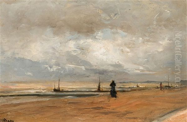 Plage Et Mer Oil Painting by Louis Artan De Saint-Martin