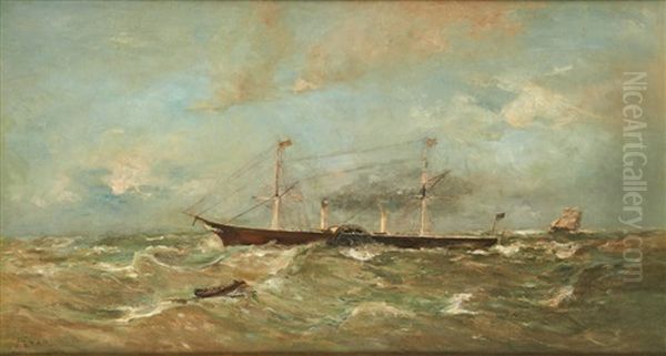 Voile Et Vapeur Avant L'orage Oil Painting by Louis Artan De Saint-Martin