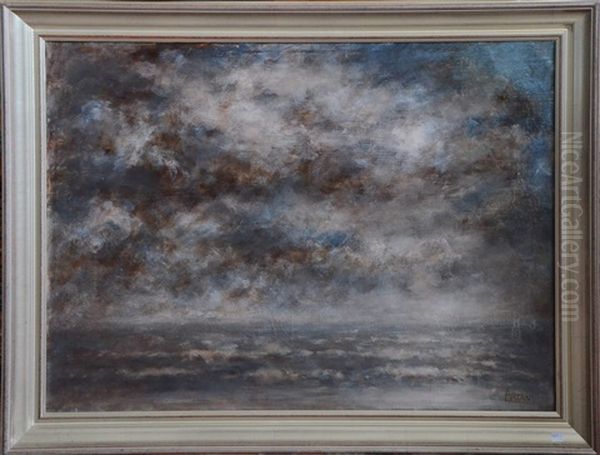 Marine Au Ciel Orageux Oil Painting by Louis Artan De Saint-Martin