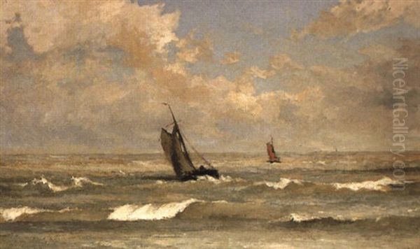 La Mer Du Nord Oil Painting by Louis Artan De Saint-Martin