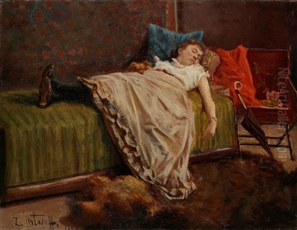 Sleeping Girl Oil Painting by Lazare Artasof (Artazyan)