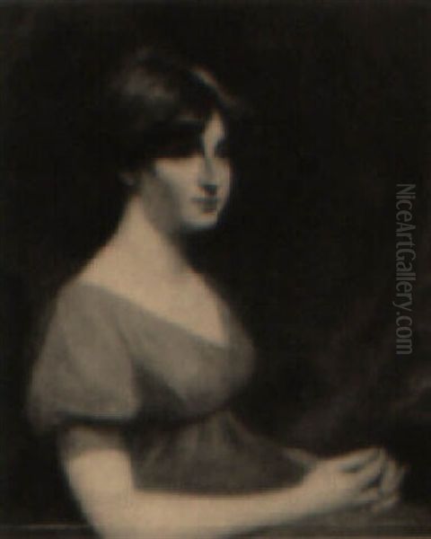 Portrait Of Sarah, Wife Of Robert Fellowes, Norfolk, England Oil Painting by William Artaud