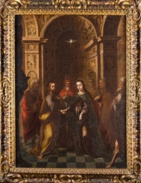 Los Desposorios De La Virgen Oil Painting by Matias Arteaga y Alfaro