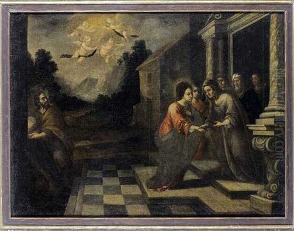 La Visitation Oil Painting by Matias Arteaga y Alfaro