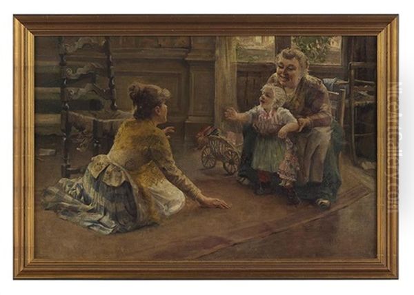 The First Steps Oil Painting by Charles John Arter