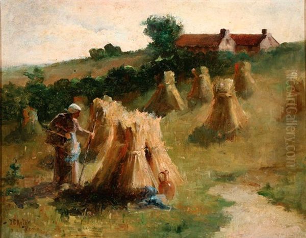 Making Hay Oil Painting by Charles John Arter