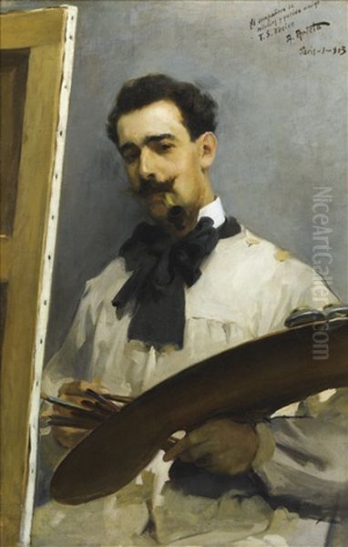 Portrait D'un Peintre Oil Painting by Aurelio Arteta Y Errasti