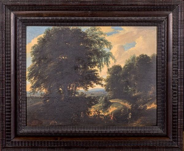 Kermesse Paysanne Dans La Campagne Flamande Oil Painting by Jacques d' Arthois