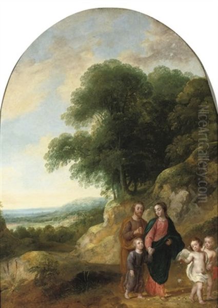 The Flight Into Egypt Oil Painting by Jacques d' Arthois